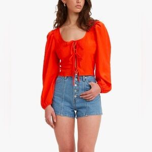 Levi's Women's Embry Tie Blouse Size XL NWT